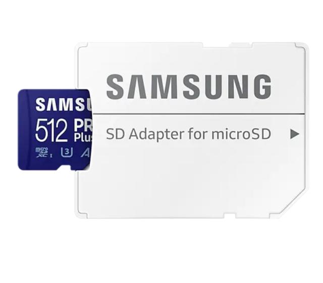 Карта памет Samsung 512GB micro SD Card PRO Plus  with Adapter, Class10, Read 160MB/s - Write 120MB/s