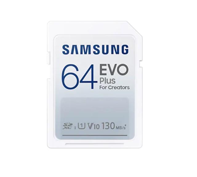 Карта памет Samsung 64GB SD Card EVO Plus, Class10, Transfer Speed up to 130MB/s
