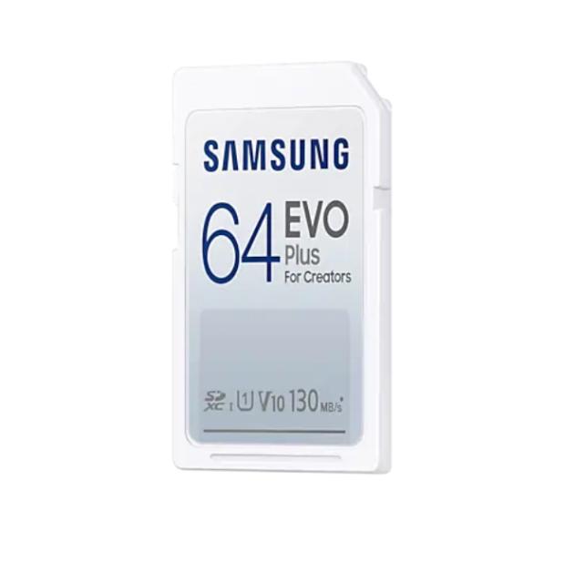 Карта памет Samsung 64GB SD Card EVO Plus, Class10, Transfer Speed up to 130MB/s