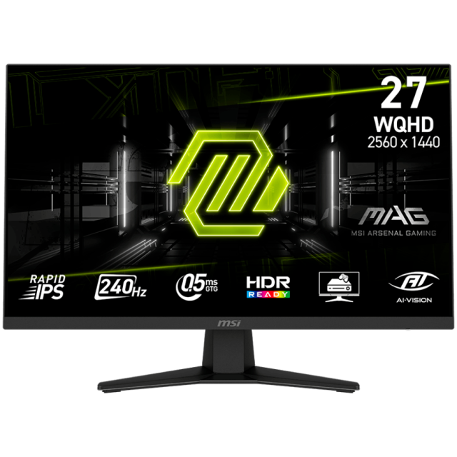 Монитор MSI MAG 274QF x24, 27.0" (68.58 cm) WQHD IPS Anti-glare Display, 0.5ms, 250nits, 1000:1, 240Hz, HDMI, DP