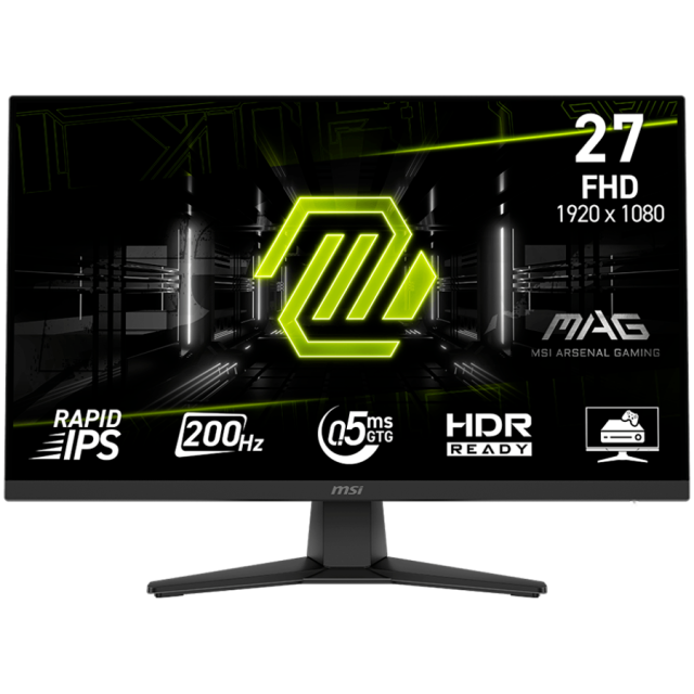 Монитор MSI MAG 272F, 27.0" (68.58 cm) FHD IPS Anti-glare Display, 0.5ms, 300nits, 1000:1, 200Hz, HDMI, DP