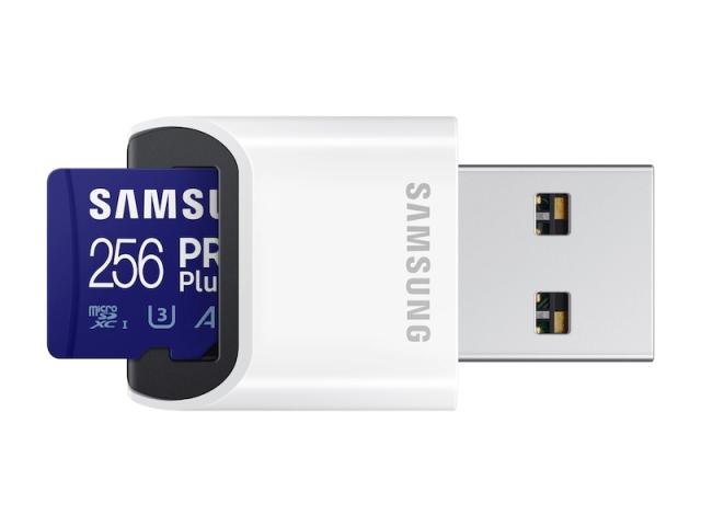 Карта памет Samsung 256GB Micro SD PRO Plus + Reader, Class10, Read 160MB/s - Write 120MB/s