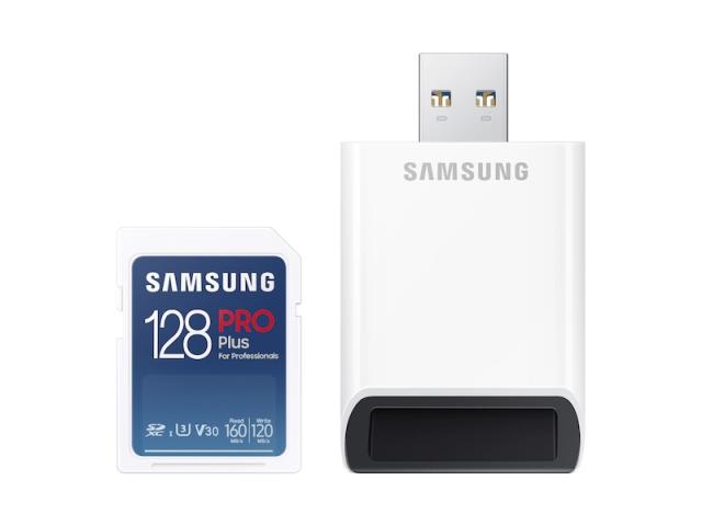 Карта памет Samsung 128GB SD PRO Plus + Reader, Class10, Read 160MB/s - Write 120MB/s