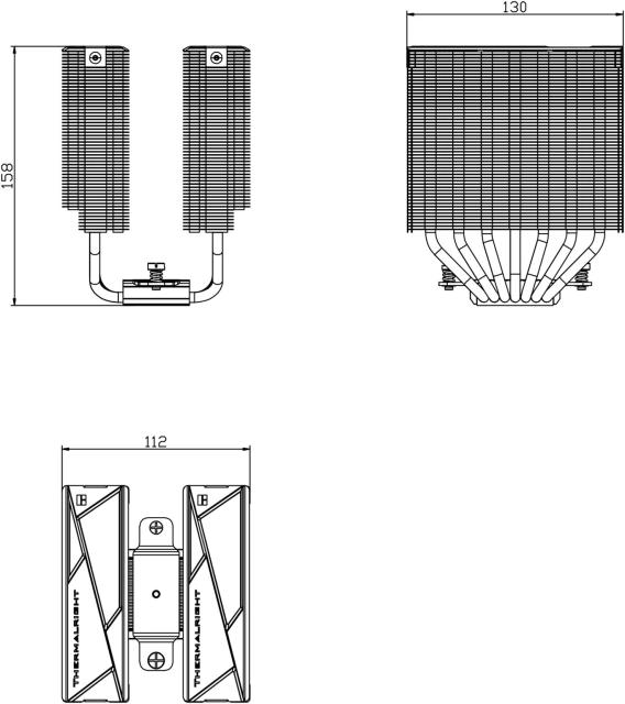 Охладител за процесор Thermalright CPU Cooler Royal Pretor 130 Ultra Black - LGA1851/AM5