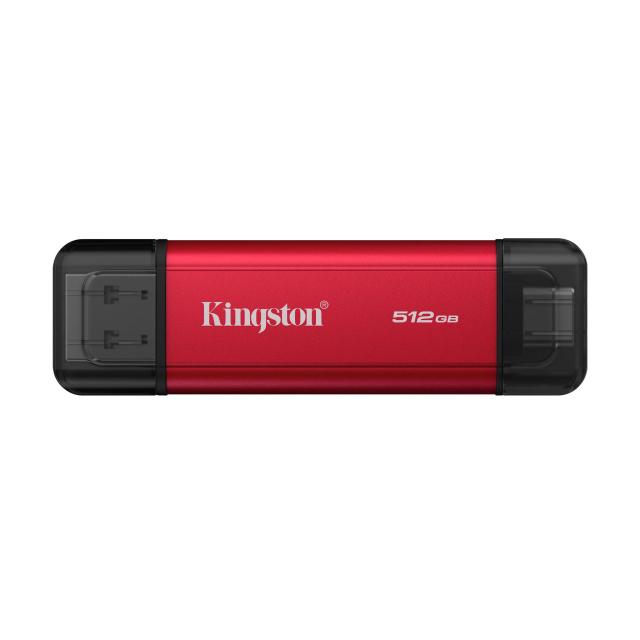 Външен SSD Kingston 512GB, Dual USB-A/C 3.2 Gen 2, Black/Red
