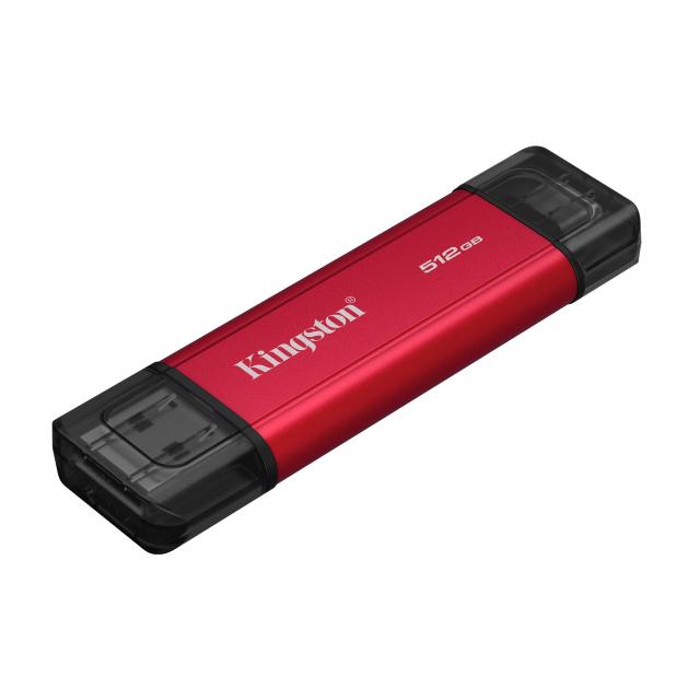 Външен SSD Kingston 512GB, Dual USB-A/C 3.2 Gen 2, Black/Red