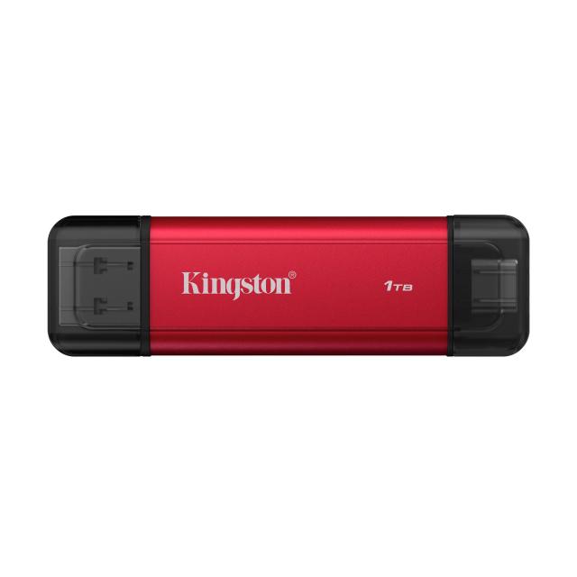 Външен SSD Kingston 1TB, Dual USB-A/C 3.2 Gen 2, Black/Red