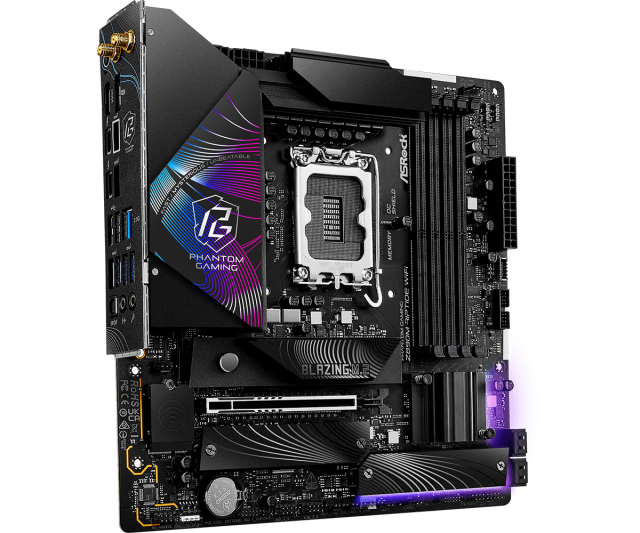 Дънна платка ASRock Z890M RIPTIDE WIFI, LGA1851, 4 x DDR5, 3 x M.2 NVMe, 4 x SATA3 6.0 Gb/s, Wi-Fi 6E, Bluetooth 5.3, HDMI, mATX
