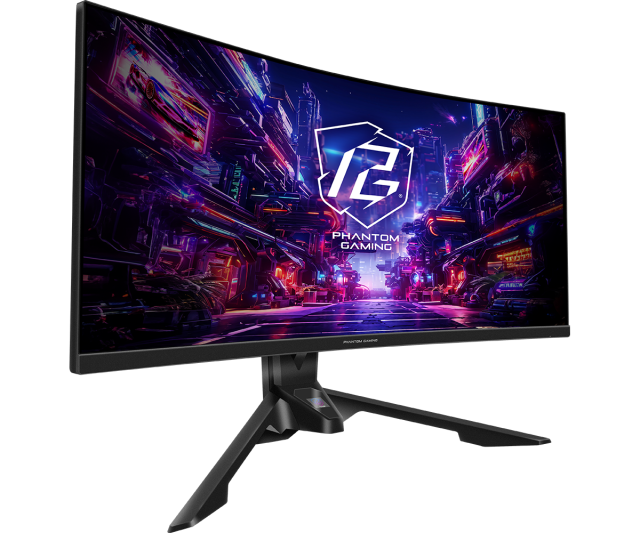 Монитор ASRock PG34QRT2B, 34" (86.36cm) Curved WQHD VA Anti-Glare Display, 180Hz, 1ms, 500 cd/m2, DisplayPort, HDMI, USB