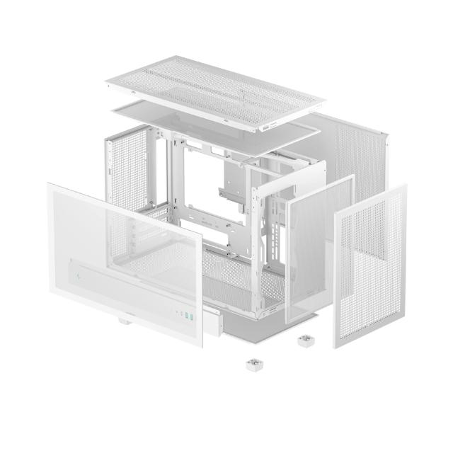 Кутия за компютър DeepCool CH260 WH, Mini Tower, 2x USB 3.0, 1x USB Type-C 3.2, 1x Audio, Mini-ITX / mATX
