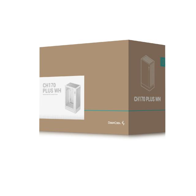 Кутия за компютър DeepCool CH170 PLUS WH, Mini Tower, 1 x USB Type-C 3.2, 2 x USB 3.0, 1 x HD Audio, mATX, Mini-ITX