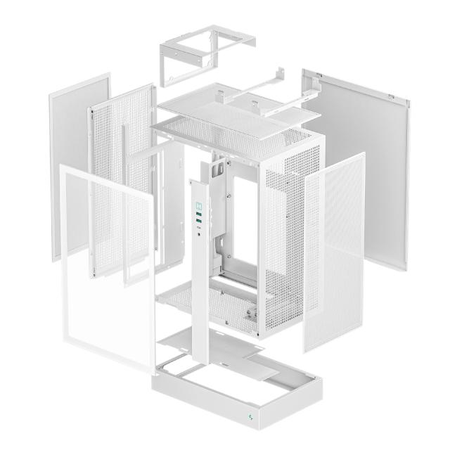 Кутия за компютър DeepCool CH170 PLUS WH, Mini Tower, 1 x USB Type-C 3.2, 2 x USB 3.0, 1 x HD Audio, mATX, Mini-ITX