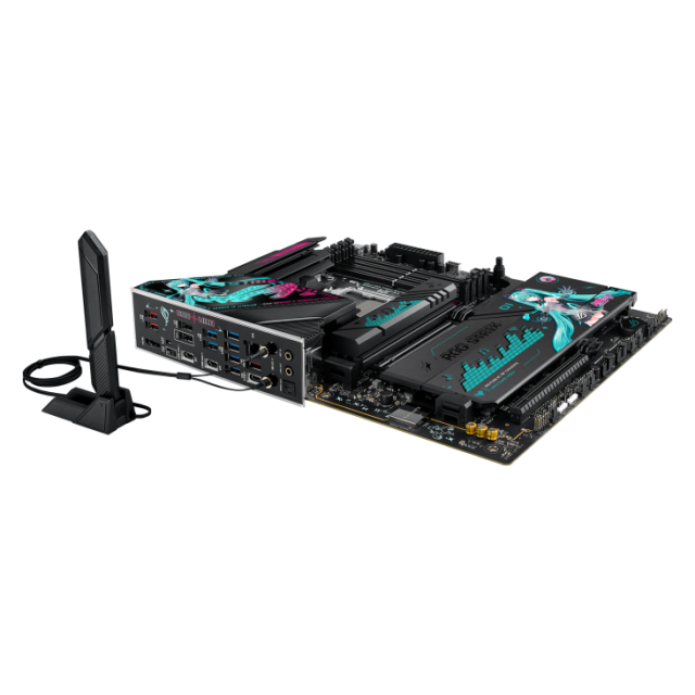 Дънна платка ASUS ROG STRIX X870E-H WIFI7 Hatsune Miku Edition, AM5, 4 x DDR5, 4 x M.2 slots, 4 x SATA 6Gb/s, HDMI, ATX