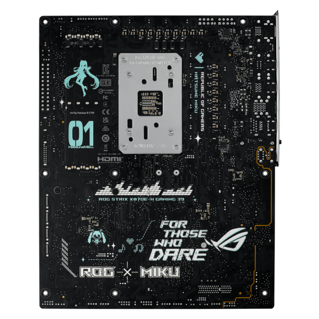 Дънна платка ASUS ROG STRIX X870E-H WIFI7 Hatsune Miku Edition, AM5, 4 x DDR5, 4 x M.2 slots, 4 x SATA 6Gb/s, HDMI, ATX
