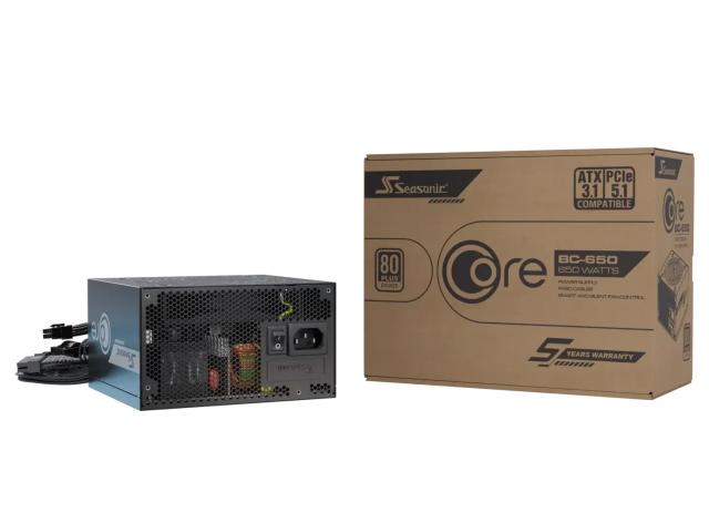 Захранване Seasonic CORE BC-650, 650W, Active PFC, ATX 3.1, PCIe 5.1, 80 PLUS Bronze