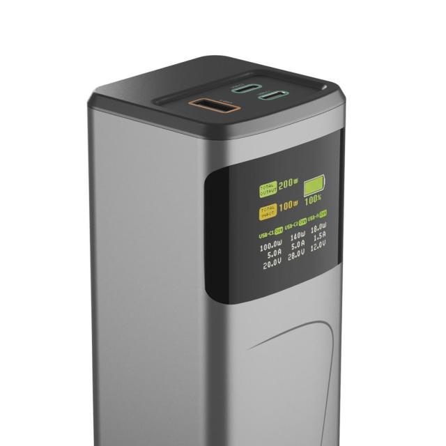 Външна батерия HAMA „High Power“, 24 000 mAh, 200 W, 2x USB-C, USB-A, бързо зареждане