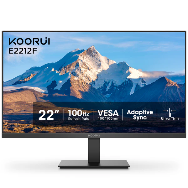 Монитор KOORUI E2212F, 21.45" (54.48 cm) FHD VA Display, 100Hz, 5ms, 3000:1, 250 cd/m², VGA, HDMI