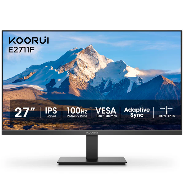 Монитор KOORUI 27E6CA, 27.0" (68.58 cm) FHD IPS Display, 100Hz, 5ms, 1000:1, 250cd/m2, VGA, HDMI