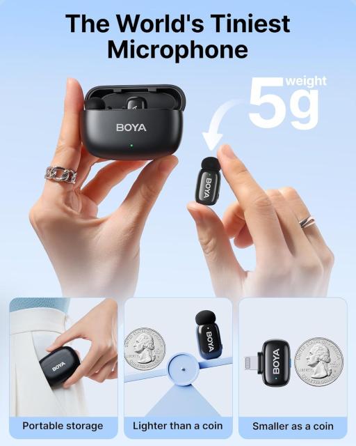 Безжична микрофонна система BOYA Mini 2-03, USB Type-C / Lightning