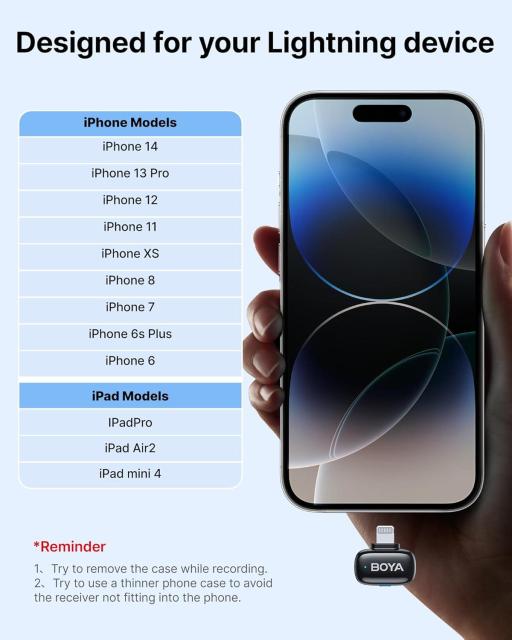 Безжична микрофонна система BOYA Mini 2-03, USB Type-C / Lightning