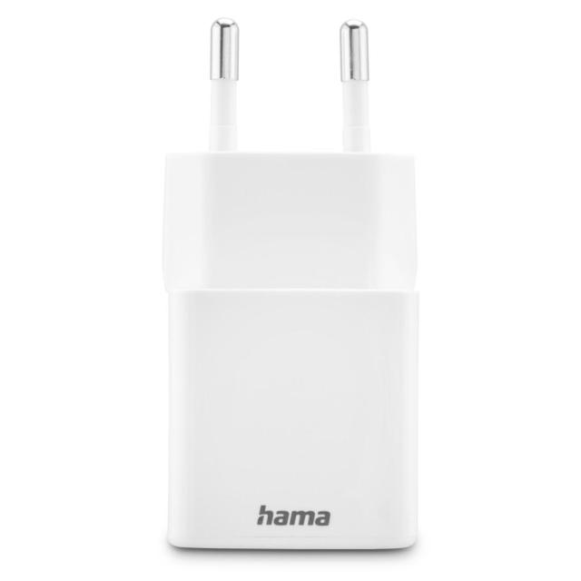 HAMA Бързо мини зарядно 1x USB-C, 1x USB-A, PD, 20 W, бяло