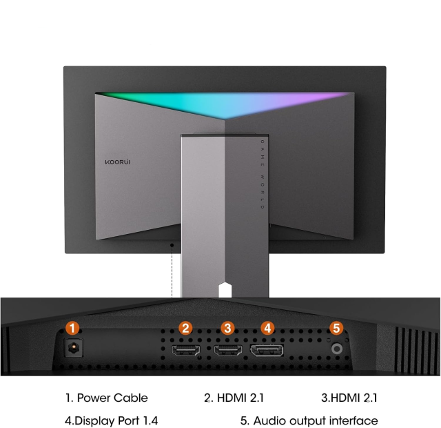 Монитор KOORUI S2721XO, 27.0" (68.58 cm) QHD OLED Display, 240Hz, 0.03ms, 1000:1, 280 cd/m², HDMI, DP