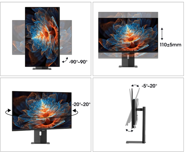 Монитор KOORUI S2721XO, 27.0" (68.58 cm) QHD OLED Display, 240Hz, 0.03ms, 1000:1, 280 cd/m², HDMI, DP