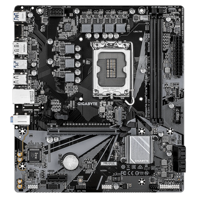 Дънна платка GIGABYTE B760M H V2, LGA1700, 2 x DDR5, 4 x SATA 6Gb/s, 1 x m.2, HDMI, DP, mATX