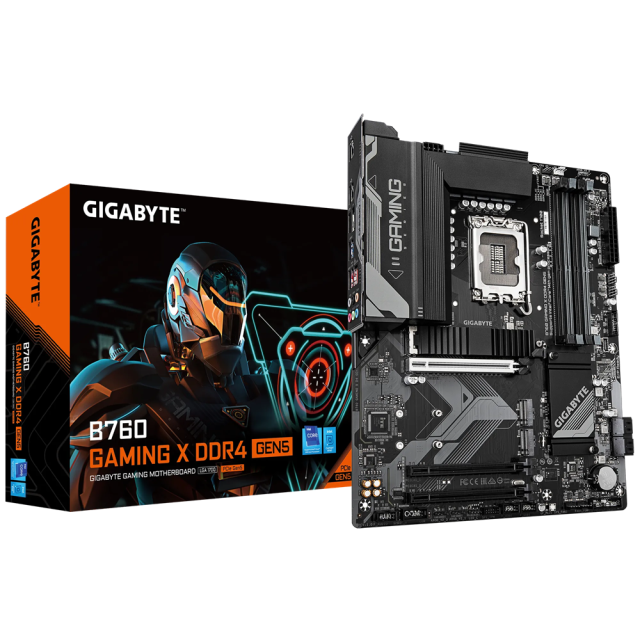 Дънна платка GIGABYTE B760 GAMING X D4 GEN5, LGA1700, 4 x DDR4, 4 x SATA 6Gb/s, 3 x m.2, HDMI, DP, ATX