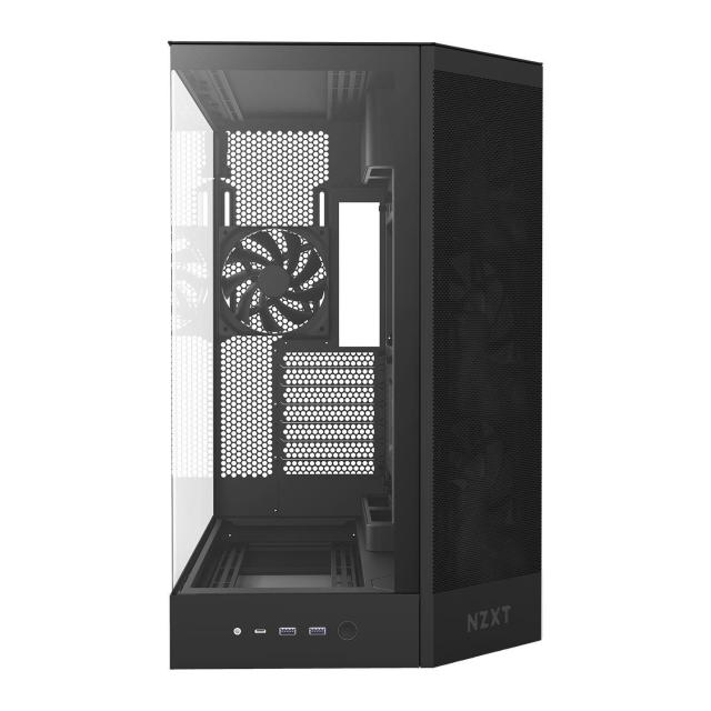 Кутия NZXT H9 Flow Dual-Chamber Matte Black, Mid Tower, 2 x USB 3.2. 1 x USB Type-C 3.2, 1 x HD Audio, E-ATX / ATX / Micro ATX / Mini ITX