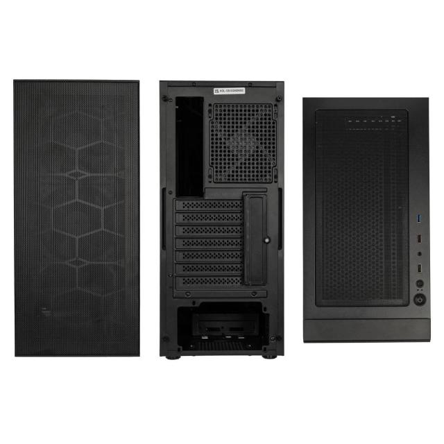 Кутия Kolink Observatory HF Mesh Black, Middle Tower, 1 x USB 3.0. 1 x USB 2.0, 1 x HD Audio, ATX / Micro ATX / Mini ITX