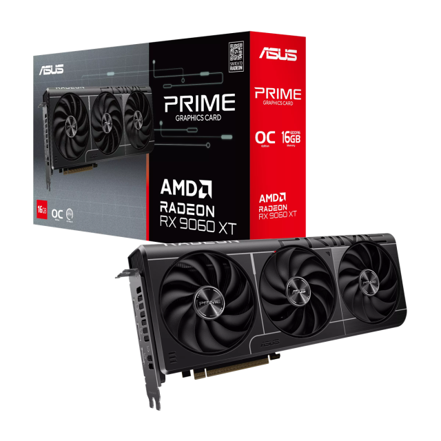 Видео карта ASUS Prime Radeon RX9060 XT 16GB GDDR6 OC Edition, 128-bit, HDMI, 3xDP 