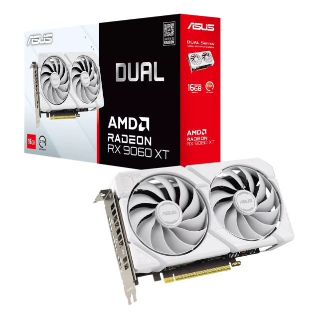 Видео карта ASUS Dual Radeon RX9060 XT 16GB GDDR6, 128-bit, HDMI, 3xDP 