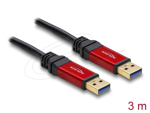 Кабел Delock USB 3.2 Type-A(м) към USB 3.0 Type-A(м), 3m. metal