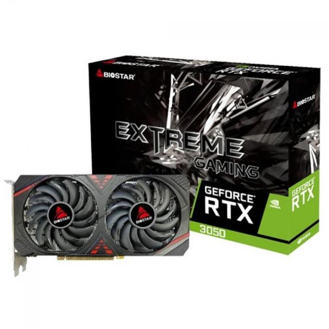 Видео карта BIOSTAR GeForce RTX 3050 6GB GDDR6, 96-bit, DVI, HDMI, DP