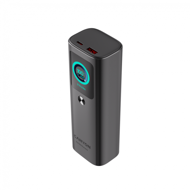 Външна батерия CANYON OnPower 265, 20 000mAh, Aluminium Dark grey