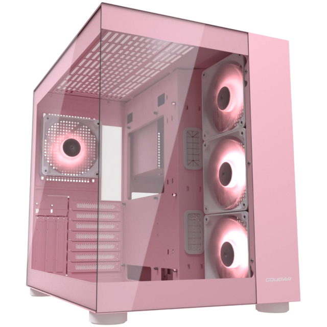 Кутия COUGAR FV150 RGB Pink, Mid Tower, 2 x USB 3.0, 1 x USB Type-C 3.2, Mic x 1 / Audio x 1, Mini ITX / Micro ATX / ATX