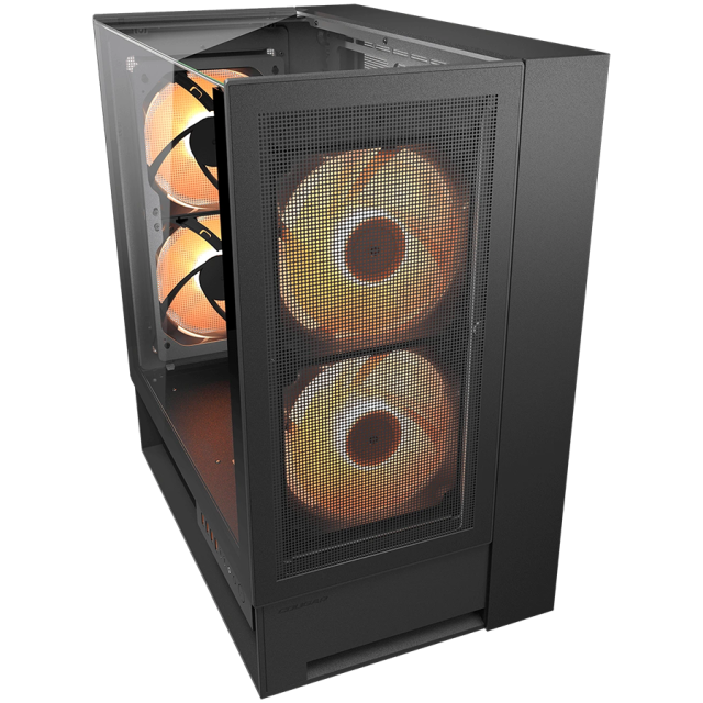 Кутия COUGAR OmnyX PC Case Black, Mid Tower, 4 x USB 3.0, 2 x USB Type-C 3.2 Gen 2, Mini ITX / Micro ATX / ATX