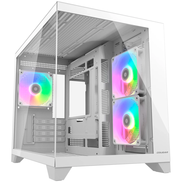Кутия COUGAR FV150 Mini RGB PC Case White, Mid Tower, 2 x USB 3.0, 1 x USB Type-C 3.2 Gen 2, Mini ITX / Micro ATX / ATX