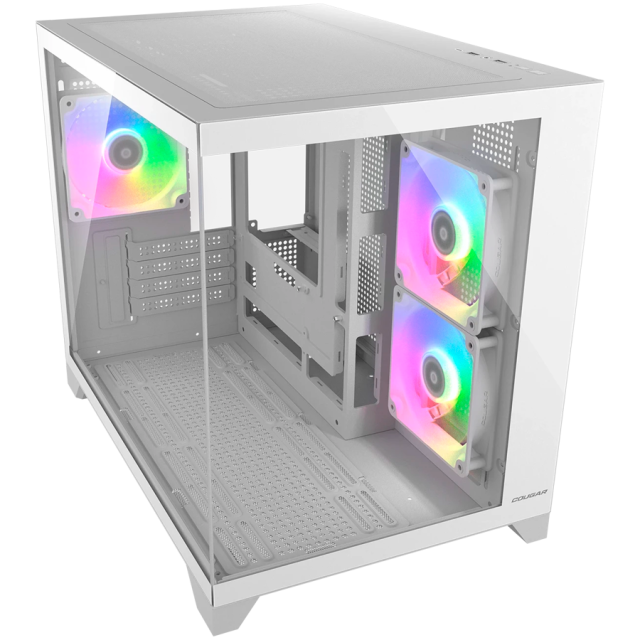 Кутия COUGAR FV150 Mini RGB PC Case White, Mid Tower, 2 x USB 3.0, 1 x USB Type-C 3.2 Gen 2, Mini ITX / Micro ATX / ATX