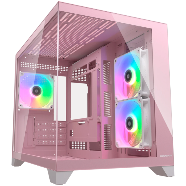 Кутия COUGAR FV150 Mini RGB PC Case Pink, Mid Tower, 2 x USB 3.0, 1 x USB Type-C 3.2 Gen 2, Mini ITX / Micro ATX / ATX