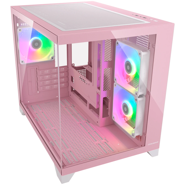 Кутия COUGAR FV150 Mini RGB PC Case Pink, Mid Tower, 2 x USB 3.0, 1 x USB Type-C 3.2 Gen 2, Mini ITX / Micro ATX / ATX
