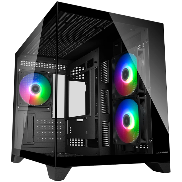 Кутия COUGAR FV150 Mini RGB PC Case Black, Mid Tower, 2 x USB 3.0, 1 x USB Type-C 3.2 Gen 2, Mini ITX / Micro ATX / ATX