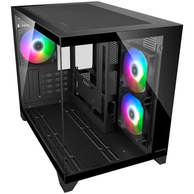 Кутия COUGAR FV150 Mini RGB PC Case Black, Mid Tower, 2 x USB 3.0, 1 x USB Type-C 3.2 Gen 2, Mini ITX / Micro ATX / ATX