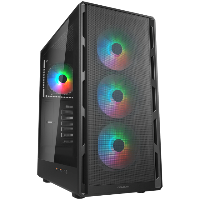 Кутия COUGAR AIRFACE PURE RGB PC Case Black, Mid Tower, 2 x USB 3.0, Mini ITX / Micro ATX / ATX
