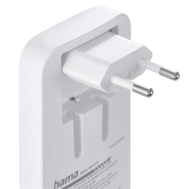 HAMA Бързо мини зарядно, 65W, 2x USB Type-C, 1x USB-A, PD