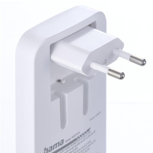 HAMA Бързо мини зарядно, 65W, 2x USB Type-C, 1x USB-A, PD