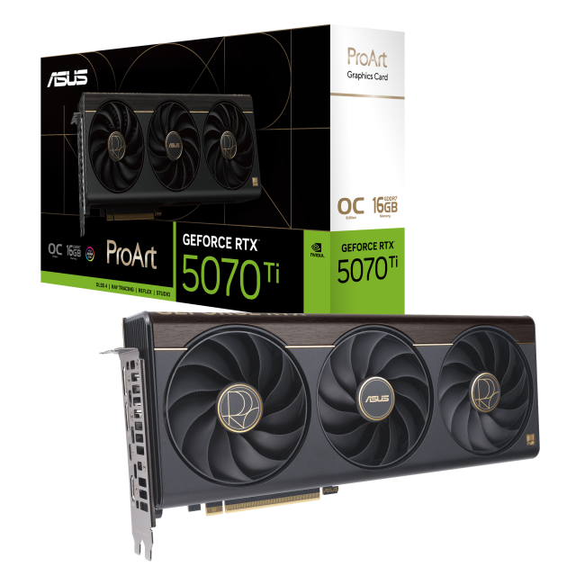 Видео карта ASUS ProArt GeForce RTX 5070 Ti OC Edition 16GB GDDR7, 256-bit, HDMI, DP, USB Type-C