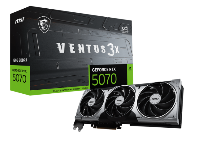 Видео карта MSI GeForce RTX 5070 12GB GDDR7 VENTUS 3X OC DLSS 4, 192-bit, HDMI, DP