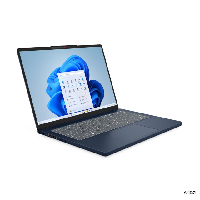 Лаптоп Lenovo IdeaPad Slim 3 14ARP10, AMD Ryzen 5 7535HS 6C (3.3 / 4.55 GHz, 16MB Cache), 14.0" (35.56 cm) WUXGA IPS Anti-glare, AMD Radeon 660M, 16GB DDR5, 512 GB M.2 NVMe SSD, Free DOS